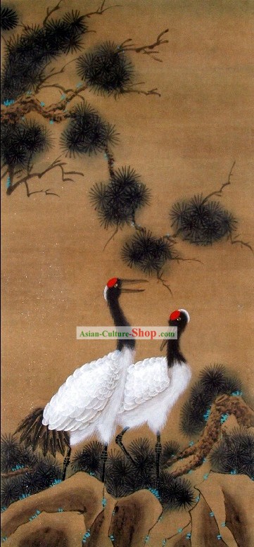 Traditional Chinese Crane Paintings by Qin Shaoping