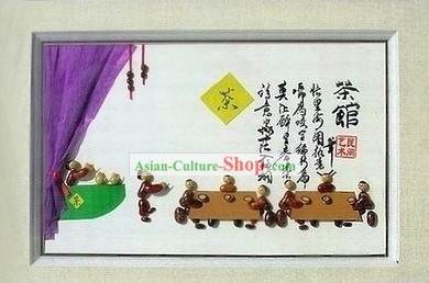 Chinese Traditional Bean Painting Arts and Crafts - Teahouse