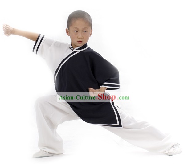 Chinese Professional Flax Martial Arts Tai Chi Uniform Complete Set for Children