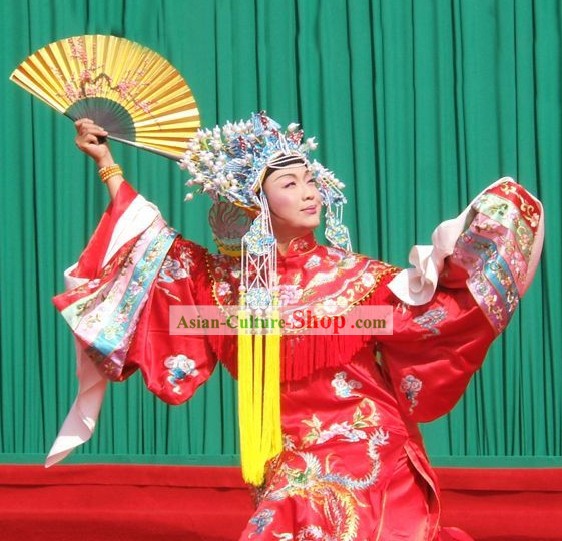 Chinese Classical Beijing Opera Costumes and Phoenix Crown Complete Set