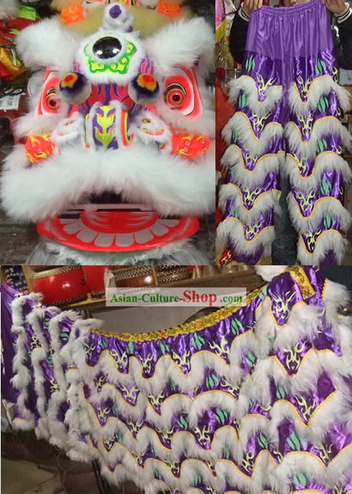Fluorescent Luminous Glow in Dark Supreme Competition and Parade Lion Dance Costumes Complete Set