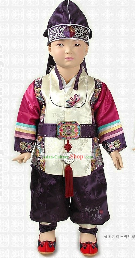 Ancient Korean Boy Hanbok and Hat Set