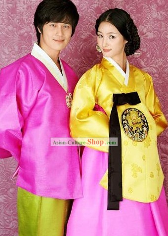 Traditional Korean Hanbok Couple Dress Set