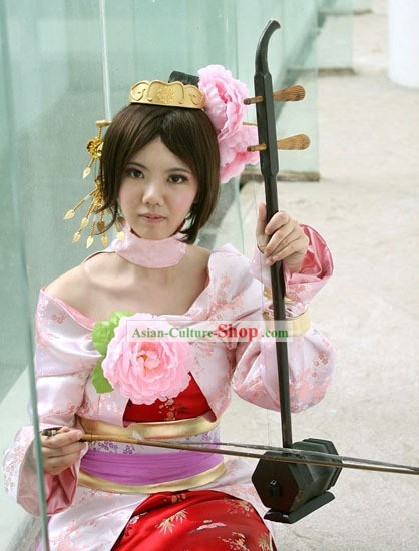 Chinese Three Kingdoms Diao Chan Cosplay Costume and Hammer Complete Set