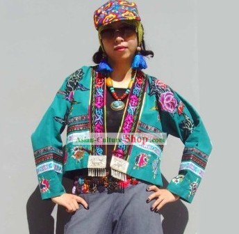 Chinese Stunning Miao Tribe Hand Embroidery Collectible-Frock for Woman