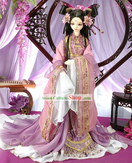 Ancient Chinese Butterfly Princess Costumes and Hair Accessories Complete Set for Adults or Children