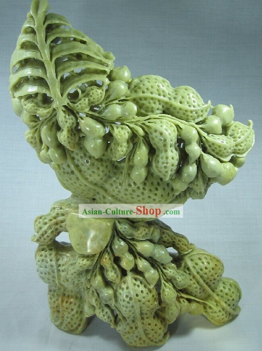 Supreme Natural Jade Peanut Sculpture Collectible