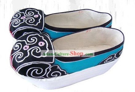 High Sole Peking Opera Male Embroidered Shoes