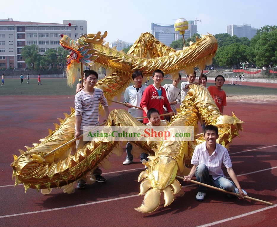Professional Stage Performance Shinning Golden Dragon Dance Costume Complete Set