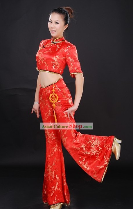 Traditional Chinese Festival Celebration Folk Dance Costume for Women