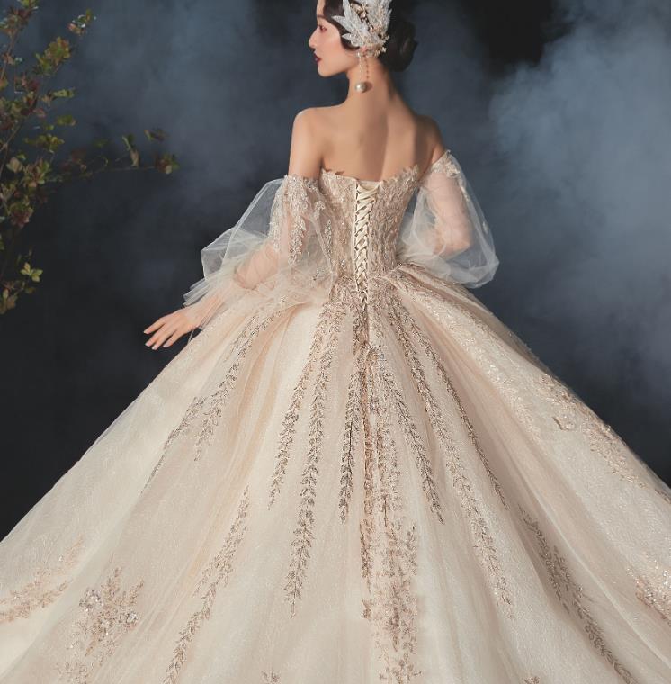 Stunning Handmade Princess Wedding Dress and Bride Veil Complete Set
