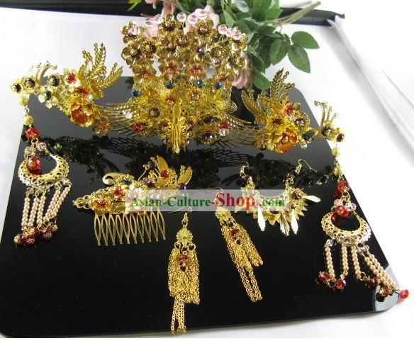 Ancient Chinese Style Phoenix Wedding Hair Accessories Set
