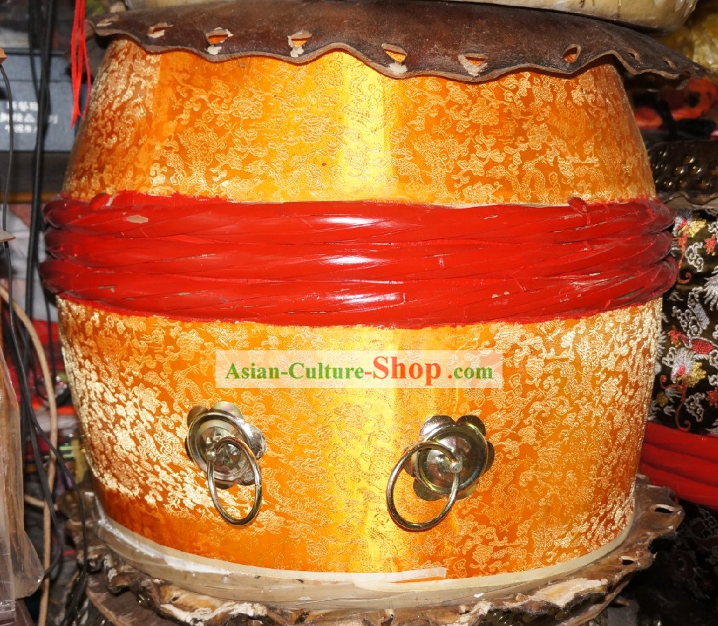Traditional Handmade Golden Dragon Drum