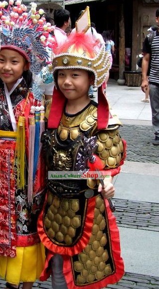 Traditional Chinese General Armor Costumes Set for Children