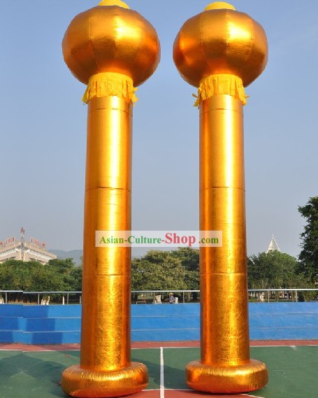 315 Inches Long Chinese Golden Inflatable Palace Lanterns