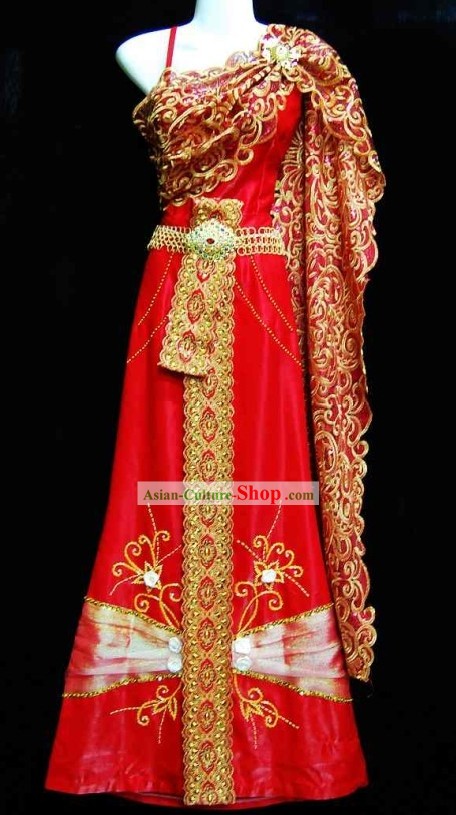 Traditional Thailand Wedding Dress for Bride