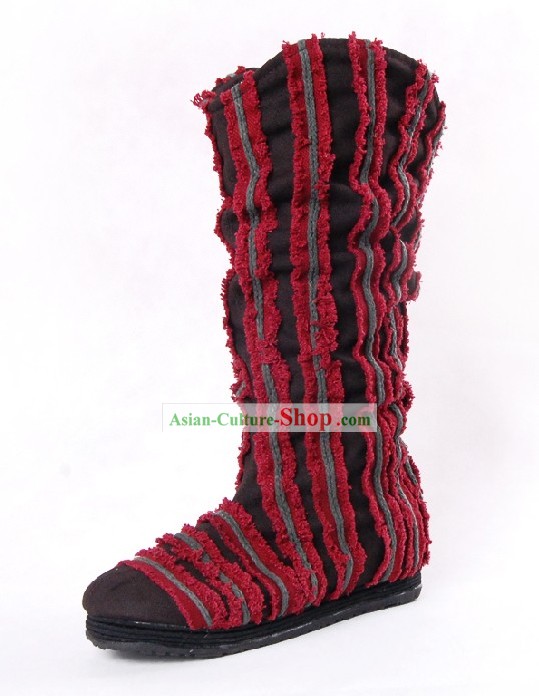 Traditional Chinese Handmade Folk Cotton Boots