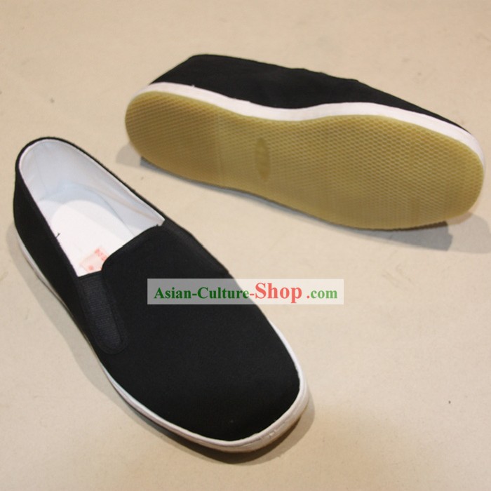 Chinese Handmade Bu Ying Zhai Black Cloth Shoes for Men