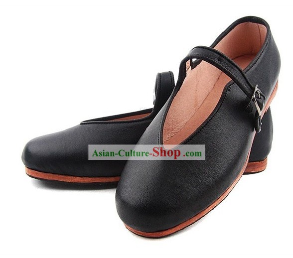 Chinese Classic Handmade Bu Ying Zhai Mulan Cow Leather Shoes for Women