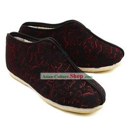 Chinese Handmade Bu Ying Zhai Winter Brocade Cotton Shoes