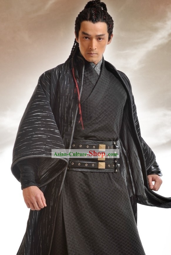 Ancient Chinese Black Swordsman Costumes Complete Set