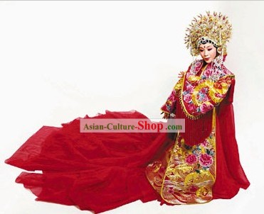 Ancient Chinese Empress Wedding Dress and Phoenix Crown Complete Set
