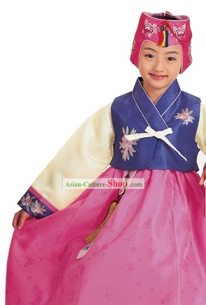 Traditional Korean Children Girl Birthday Hanbok Clothing