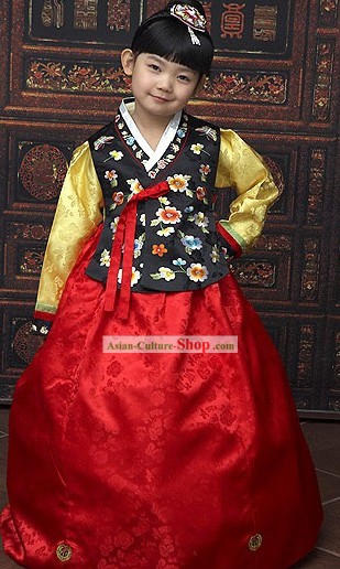 Traditional Korean Children National Costumes Complete Set