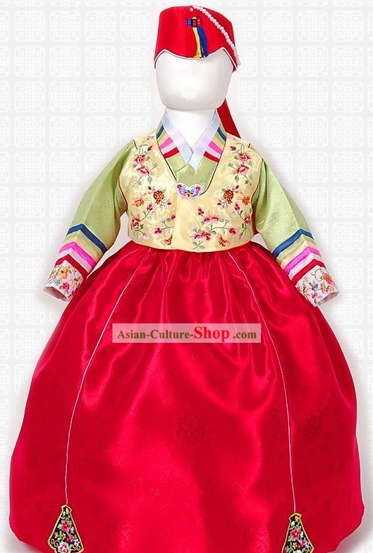 Korean Traditional Festival Celebration Costumes and Hat Complete Set