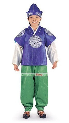 Traditiona Korean Boys Hanbok Clothing Complete Set