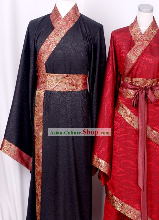Cloud Pattern Han Chinese Clothing 2 Sets for Husband and Wife
