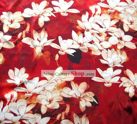 Chinese 100 Percent Silk Flower Fabric