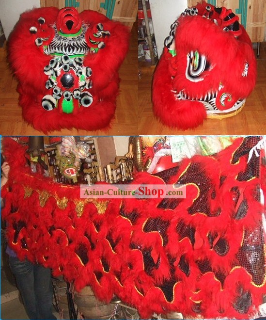 Company Opening Lucky Guan Gong Lion Dance Costume Complete Set