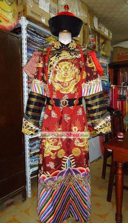 Ancient Emperor Embroidered Dragon Clothing Complete Set