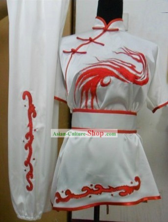 Traditional Chinese Short Sleeve Silk Wushu Clothing