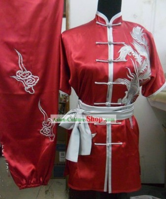 Chinese Short Sleeve Silk Wushu Suit