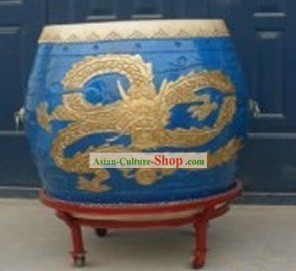 Traditional Chinese Blue Dragon Drum