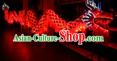 Happy Festival Celebration Electric LED Lights Dragon Dance Costumes Complete Set