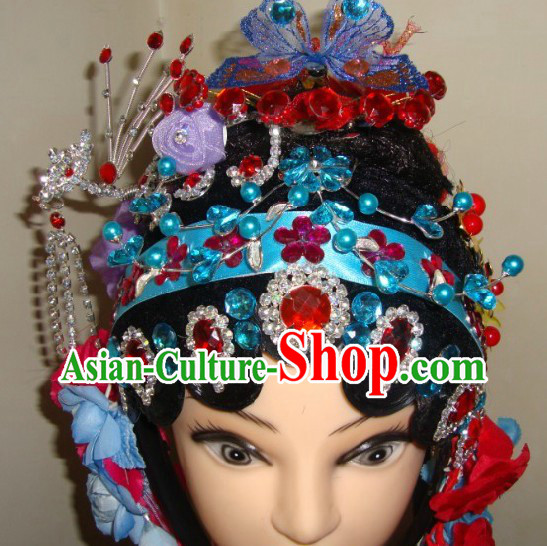 Traditional Chinese Dramatic Stage Performance Wig and Hair Accessories for Women