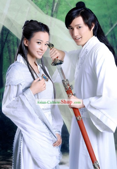 Ancient Chinese Swordsman Couple Two Complete Sets for Men and Women