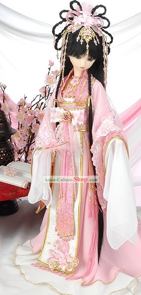 Ancient Chinese Princess Cherry Garment, Hair Accessoreis and Wig Complete Set