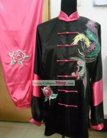 Pure Silk Phoenix Embroidery Martial Arts Costumes for Women