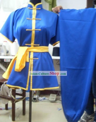 Blue Mandarin Kung Fu Tournament Competition Uniforms for Women