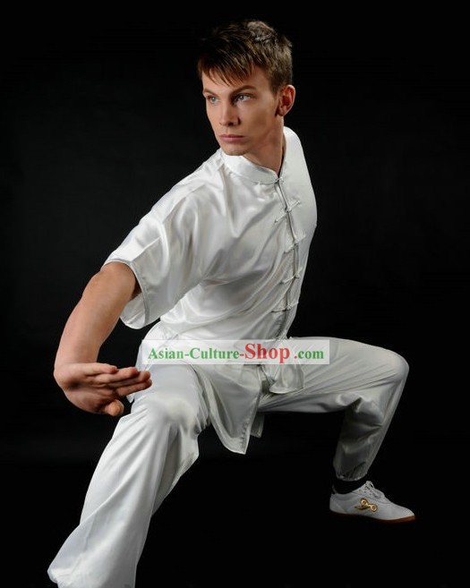 Best White Silk Tai Chi Competition Uniform for Men or Women