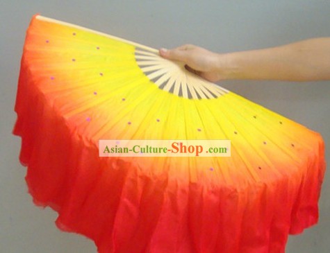 Chinese Color Transition Fire Color Silk Dance Fan