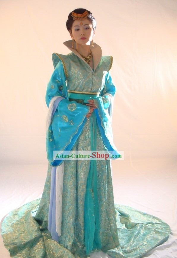Ancient Chinese Palace Princess Costumes and Headpiece Complete Set