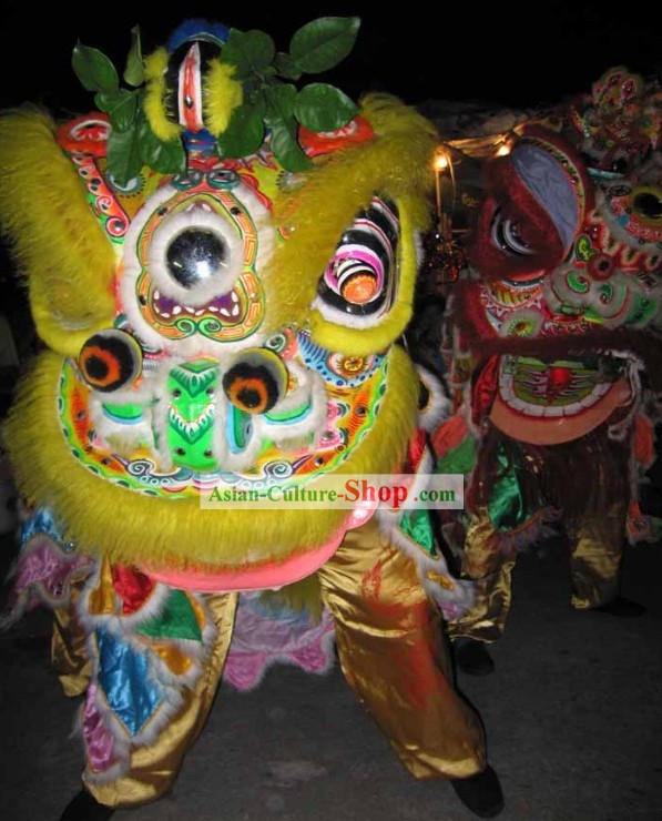 Happy Chinese New Year Lion Dancing Costumes Complete Sets