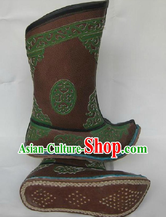 Handmade Classic Mongolian Cowhide Boots for Men