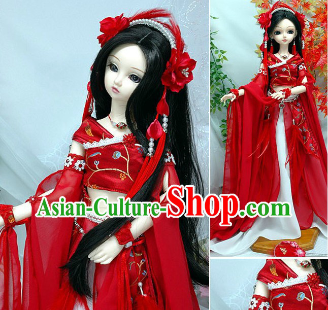 Ancient Chinese Palace Dancer Costume and Headpiece Complete Set
