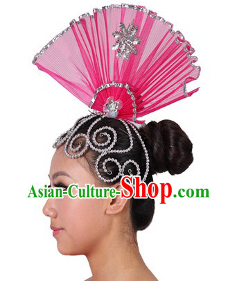 Chinese Stage Performance Fan Shape Head Piece